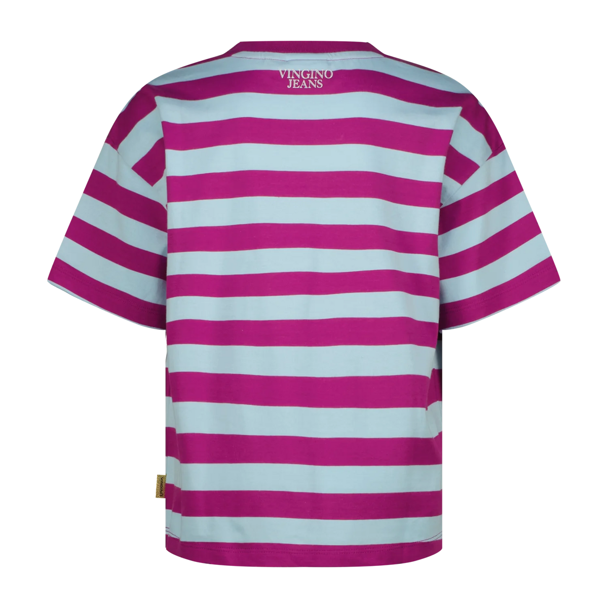 Vingino T-Shirt Streifen Basic – Hellblau (Powder Blue)