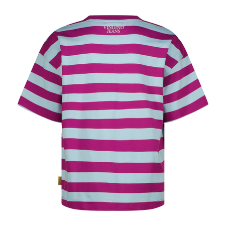 Vingino T-Shirt Streifen Basic – Hellblau (Powder Blue)