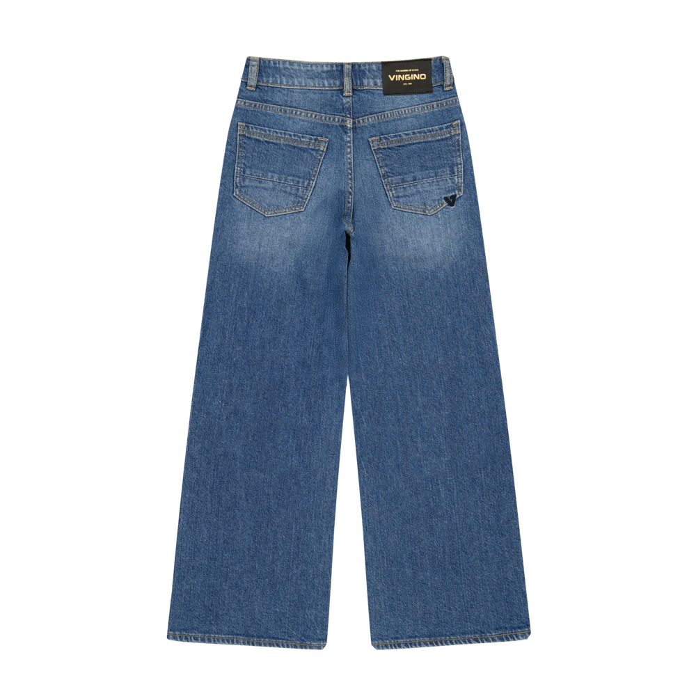 Vingino Wide Leg Jeans Cherry – Mittelblau (Mid Blue Wash)